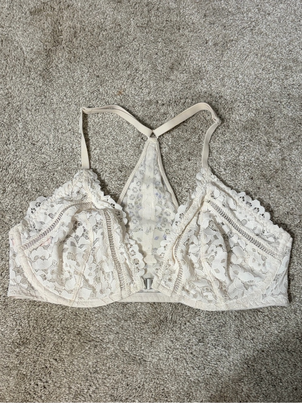 Victoria's Secret Cream Lace Racerback Bralette